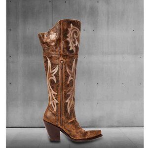 Dan Post Womens Tall Chestnut Cowboy Boots